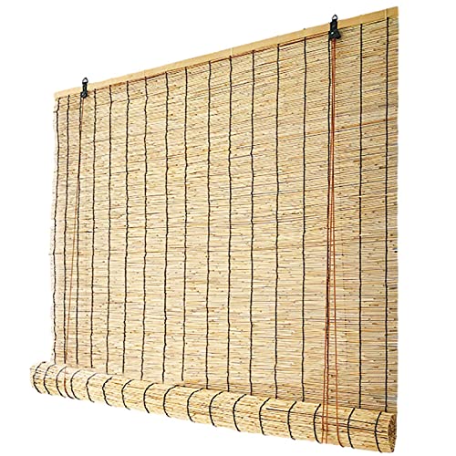 YiLing Bamboo Roller Shades Retro Reed Curtain Patio Roll Up Blinds Breathable Bamboo Roman Shade for Garden Gallery Balcony Outdoor Indoor Furniture Decoration